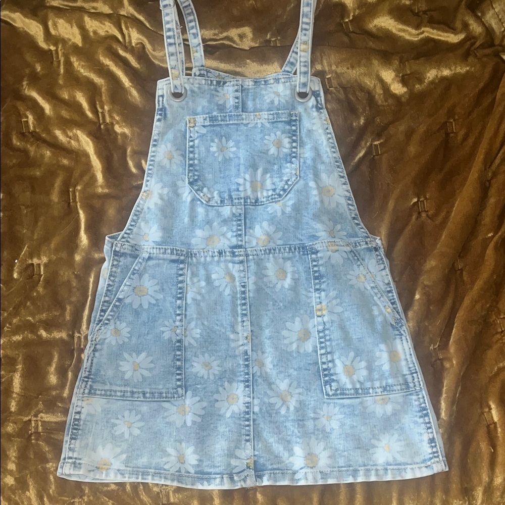 Cat & Jack Blue Floral Denim Overalls